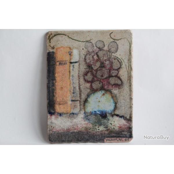 Tableau Plaque gr�s �maill� Voldemar VOLKOFF