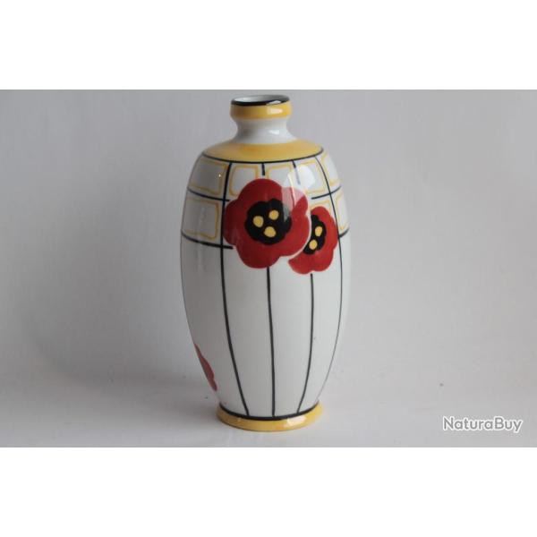 Vase porcelaine Henri Delcourt Boulogne-sur-Mer Art d�co