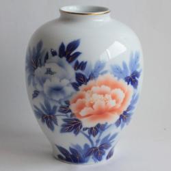 Vase porcelaine Fleur Pivoine Fukagawa Japon
