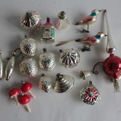 Lot 18 Décorations Noël verre boules Christmas Ornament Santa