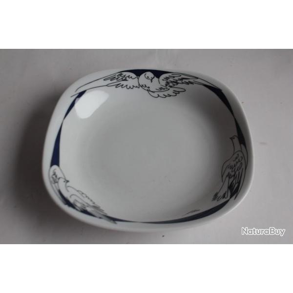 Assiette creuse porcelaine Colombe Langenthal Suisse Hans Erni