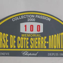 Plaque mémorial Course de côte Sierre-Montana 2000 montres Chopard