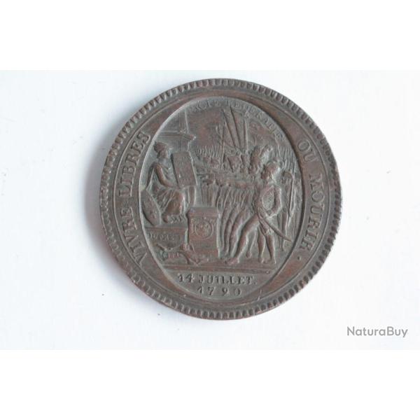 Monnaie de confiance Monneron de 5 sols au serment 1790 An IV type 2