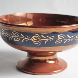 Coupe sur piédouche faïence Jersey XIXe siècle