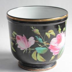 Cache pot porcelaine Fleur Roses Napoléon III