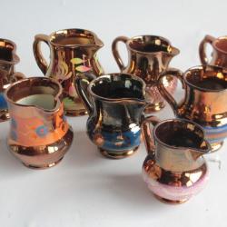 Huit Pots à Crème faïence Jersey XIXe siècle