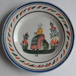 Ancienne assiette faïence HB Quimper