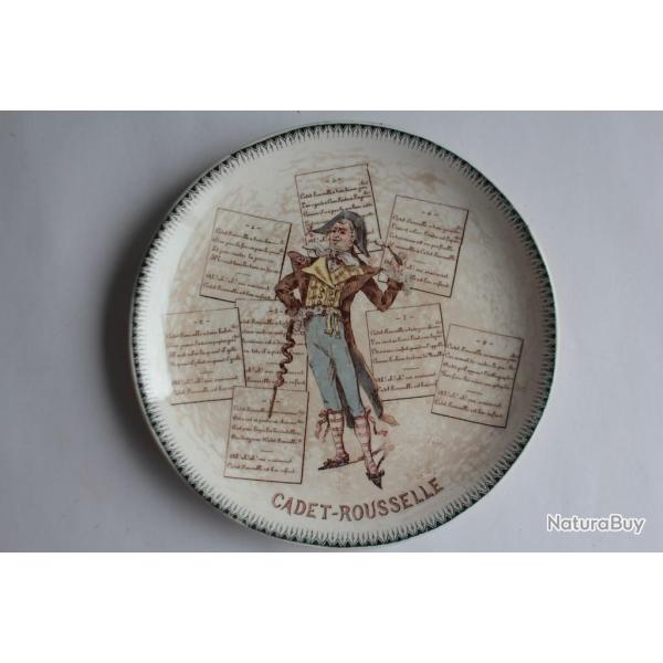 Assiette terre de fer Choisy le Roi Chanson Cadet-Rousselle