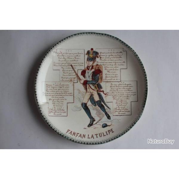 Assiette terre de fer Choisy le Roi Chanson Fanfan la Tulipe