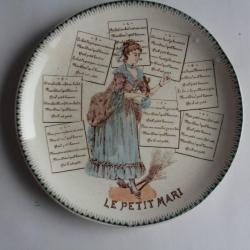Assiette terre de fer Choisy le Roi Chanson Le petit mari
