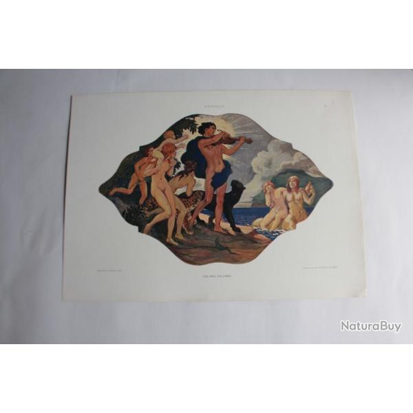 Estampe Orpheus Journal dcoration Max Colombo 1910