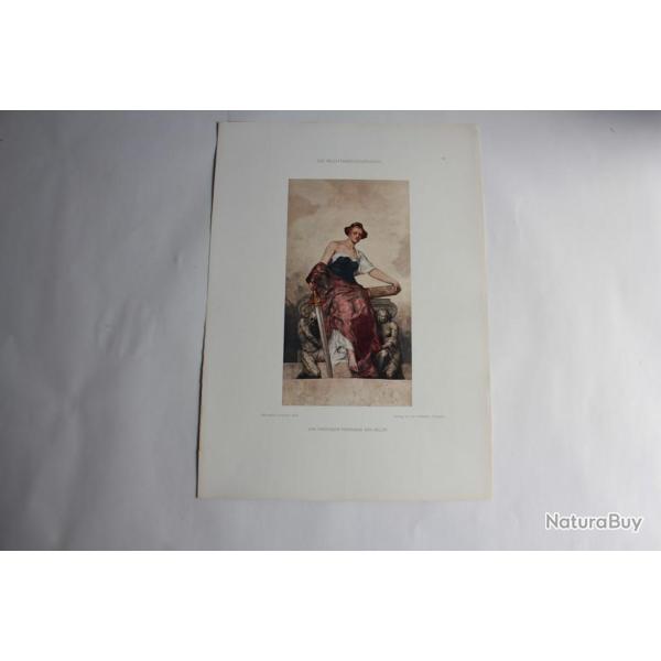 Estampe la jurisprudence Journal dcoration Ferdinand de Keller 1910