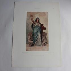 Estampe Théologie Journal décoration Ferdinand de Keller 1910