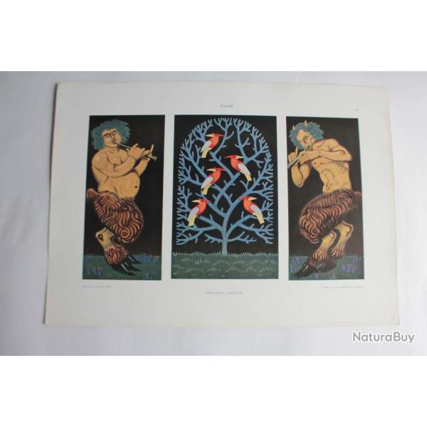 Estampe Faune Journal dcoration Paul Lindner 1910