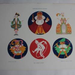 Estampe Figures Humoristique Journal décoration Joseph Urban 1910