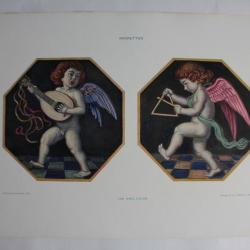 Estampe Cupidons Figuratif Journal décoration Karl Fuchs 1910
