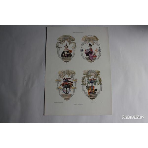 Estampe Dcorations murales Journal dcoration M. Schwarzer 1910