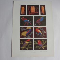 Estampe oiseaux stylisés Journal décoration P. Lindner 1910