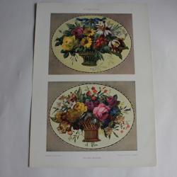 Estampe Vase à fleurs Journal décoration Arno Drescher 1910
