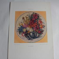 Estampe Vase à fleurs Journal décoration Martin Lehmann 1910