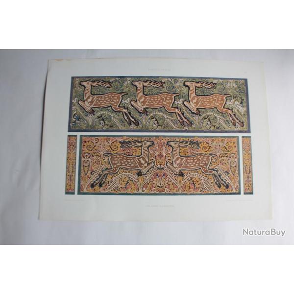 Estampe Frises cervid Journal dcoration Andr Vlaaderen 1910