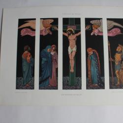 Estampe Christ sur la croix Journal décoration Jos. Goller 1910