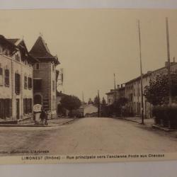 CPA Rhône Limonest Rue principale Poste aux Chevaux