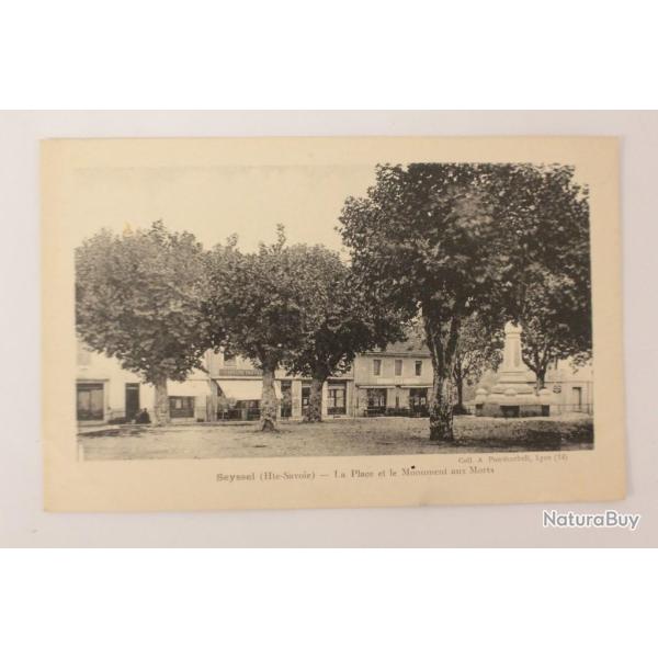 CPA Haute-Savoie Seyssel Place Monument aux Morts �picerie truffi�re