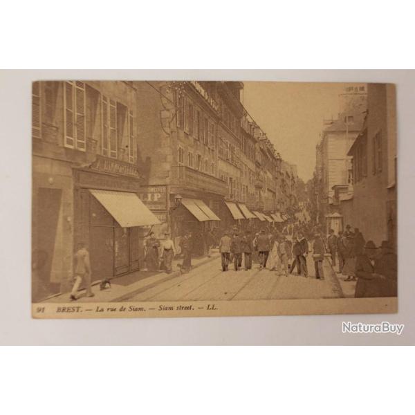 CPA Finist�re Brest La rue de Siam Siam street