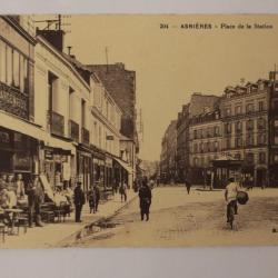 CPA Hauts de Seine Asnières Place de la Station