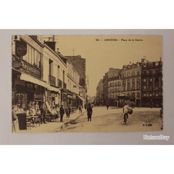 CPA Hauts de Seine Asni�res Place de la Station