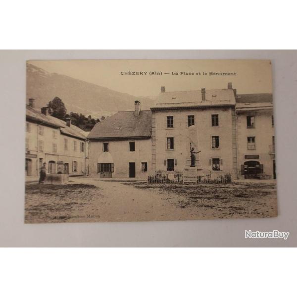 CPA Ain Ch�zery La place et le Monument