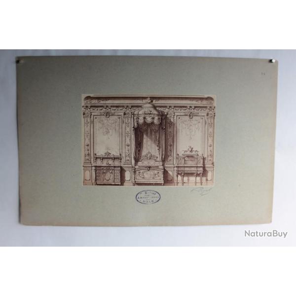 Photographie originale Eugne Prignot Dcor intrieur Ameublement