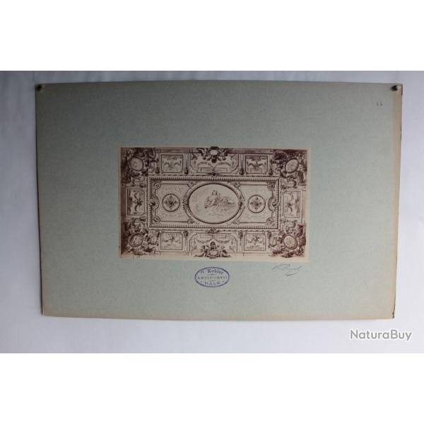 Photographie originale Eugne Prignot Dcor intrieur Ameublement