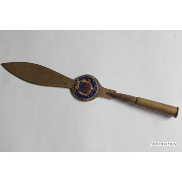 Ancien Coupe papier Reims Travail des tranch�es Poilus Guerre 14-18