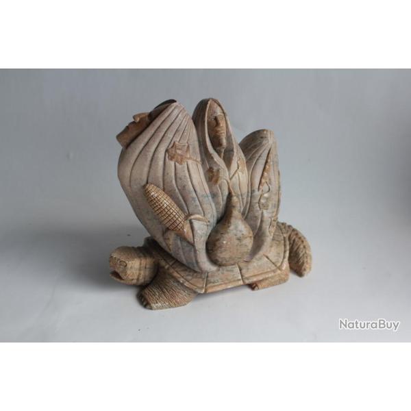 Sculpture pierre Arnie Tortue Art nuit