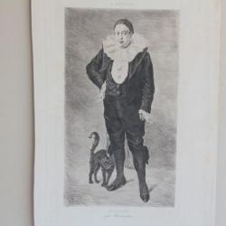 Gravure Pointe sèche Marcellin DESBOUTIN Portrait Adolphe Willette
