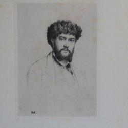 Gravure Pointe sèche Marcellin DESBOUTIN Portrait Jean Richepain