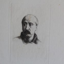 Gravure Pointe sèche Marcellin DESBOUTIN Portrait Georges Feydeau
