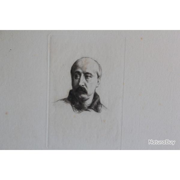 Gravure Pointe sche Marcellin DESBOUTIN Portrait Georges Feydeau
