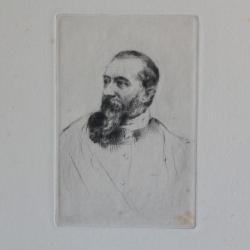 Gravure Pointe sèche Marcellin DESBOUTIN Portrait Alphonse Karr