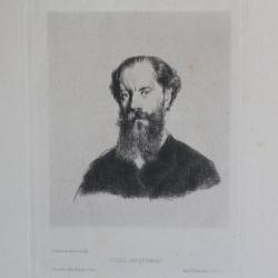 Gravure Pointe sèche Marcellin DESBOUTIN Portrait Jules Jacquemart