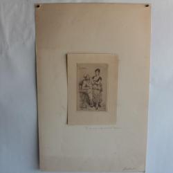 Gravure Pointe sèche Marcellin DESBOUTIN Scène de Brasserie