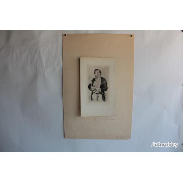 Gravure Pointe sche Marcellin DESBOUTIN Dailly L'Assommoir