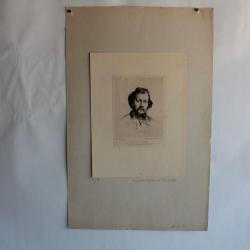 Gravure Pointe sèche Marcellin DESBOUTIN Portrait Alfred Cadart