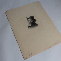 Gravure Pointe sèche Marcellin DESBOUTIN Autoportrait