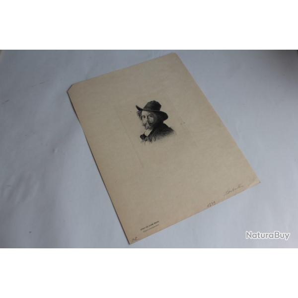 Gravure Pointe sche Marcellin DESBOUTIN Autoportrait