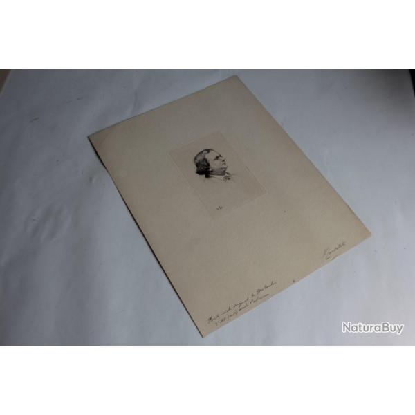 Gravure Pointe sche Marcellin DESBOUTIN Portrait Charles Monselet