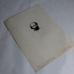 Gravure Pointe sèche Marcellin DESBOUTIN Portrait Octave Feuillet