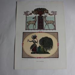 2 Estampe Décorations murales Journal décoration M. Schwarzer 1900